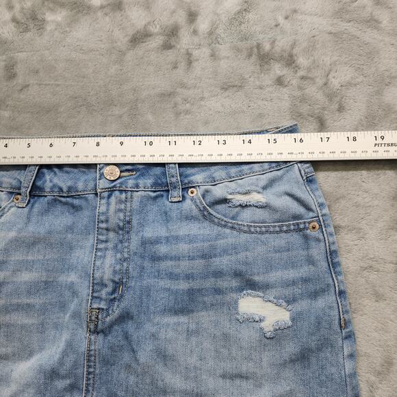 Rewash Skirt Womens 11/30 Blue Distressed Mini Raw Hem Stretch Casual Beach - Picture 7 of 9